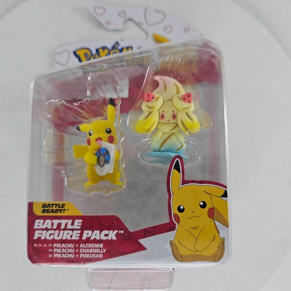 Pokemon Valentines Exclusive Pikachu Alcremie Battle Figure Pack Jazwares 2024 - Picture 2 of 4